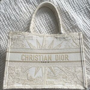 Dior White and Gold Fabric